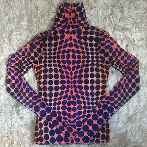 Sheer mesh turtleneck